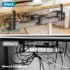 Under Desk Cable Management Tray Black, Litwaro Cable Management Under Desk No Drill, 25'' Cable Tray with Clamp for Wire Management, Cord Organizer for Office, Home - No Damage to Table view 4