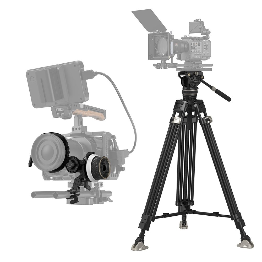 SmallRig mini Follow Focus Kit, with mini F40 Follow Focus 3010C, and FreeBlazer Heavy-Duty Carbon Fiber Tripod Kit AD-100 3989