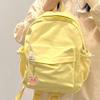 ALTALIVA Aesthetic Mini Canvas Korean Backpack with Kawaii Accessories, Laptop Lightweight Travel Backpack for Women (Yellow) view 2
