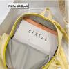 ALTALIVA Aesthetic Mini Canvas Korean Backpack with Kawaii Accessories, Laptop Lightweight Travel Backpack for Women (Yellow) view 3