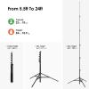 RAUBAY 24' Tall Tripod Stand, Extreme Tall Heavy Duty Sports Camera Video Tripod, Spring Telescoping Aluminium Alloy Large Light Stand with 1/4"& 3/8" Screw, Professional Sky High for Outside Shooting view 3