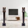 Bookshelf Speaker Stands 35.4inches Pedestal Style & Built-in Wire Management, Support Bookshelf-Style Speakers with Plate and Tray, Speaker Stand Column for Living Room, Bedroom One Pair view 2