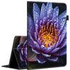 Case for Amazon Fire HD 10 Tablet (9th/7th/5th Generation,2019/2017/2015 Release), Multi-Angle Smart Stand Cover Auto Sleep/Wake for Fire 10.1 InchPurple Flower view 1