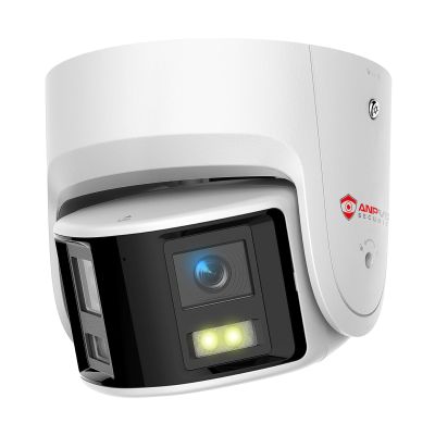 Anpviz 4K/8MP PoE Dual Lens Security Camera Outdoor 180 Degree Wide Angle,180 Panoramic IP Wired Camera with Human/Vehicle Detection, Two-Way Talk, Built-in Micro SD Card Slot, Metal IPC-D3886PD-SA