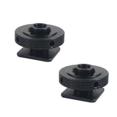 NovelGoal Threaded Hole Cold Shoe Holder Mount Adapter 1/4" for SLR Camera Cage Rig Tripod Flash Light Stand Mic Monitor Holder (2*Mount)