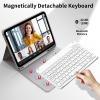 kenke for iPad 11/10th Gen Case with Keyboard 11/10.9 inch 2025 A16/2022, Detachable Wireless Bluetooth Keyboard Case Thin & Light with Built-in Left Side Pencil Holder, White Square Keycaps (Gray) view 4