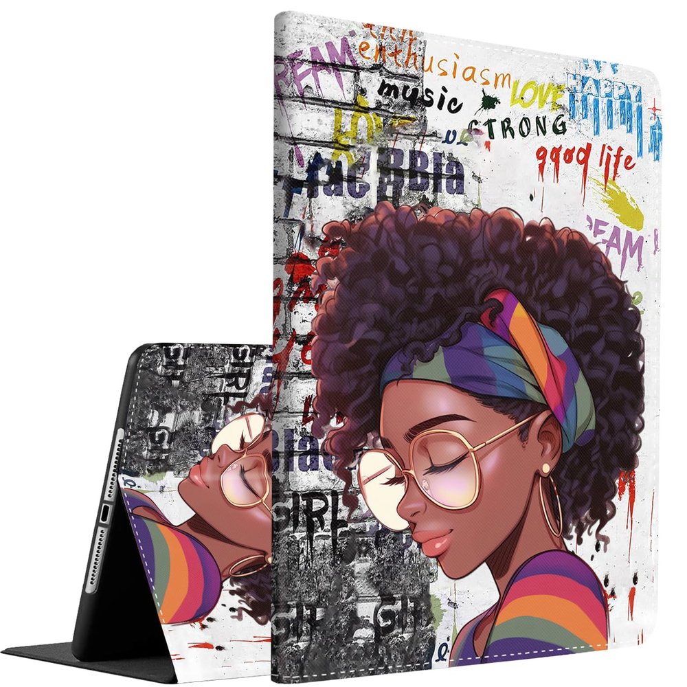 Case for Samsung Galaxy Tab A8 10.5 Inch 2022 Model (SM-X200/X205/X207), Multi-Angle Smart Stand Cover Auto Sleep/Wake for Galaxy Tab A8 10.5" 2022African American Women Graffiti