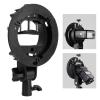 S Type Bracket Bowens Mount Flash Holder,for Speedlite Flash Snoot Softbox Beauty Dish Reflector Umbrella,Precise Tilt Control,Large Handle,Integrated Umbrella Mount view 2