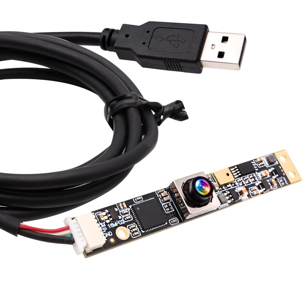 ELP 16MP Autofocus USB Camera with Microphone for Computer Mini UVC USB2.0 Lightburn Camera Micro USB Security PC Camera Module Laser Engraver Webcam Board (100degree No Distortion Lens)