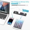 HHSOET 8 Outlet Recessed Power Strip, 30W Fast Charging Furniture Power Outlet USB C, Flush Mount Surge Protection Socket with 4 USB-A and 4 USB-C, 10ft Power Cord. (Black) view 2