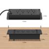 HHSOET 8 Outlet Recessed Power Strip, 30W Fast Charging Furniture Power Outlet USB C, Flush Mount Surge Protection Socket with 4 USB-A and 4 USB-C, 10ft Power Cord. (Black) view 4