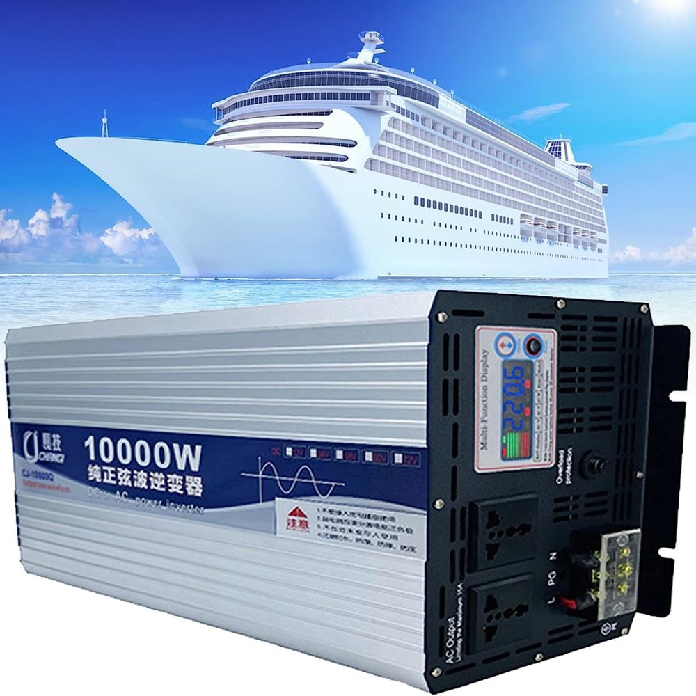 10000W Automobile Inverter 12000W Pure Sine Wave Power Inverter, DC Voltage Transformer 24V48V60V72V to AC 110V 220V Multi-Function Power Converter (24Vto110V,10000W)