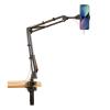 Bed Tablet Mount Holder Stand, Articulating Arm Cell Phone Holder, Load 10kg, Save Space, Desk/Bedside Tripod for Stream/Watching, Compatible with Ipad, Kindle, Cell Phones(Size:Phone,Color:Black) view 1