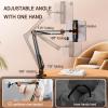 Bed Tablet Mount Holder Stand, Articulating Arm Cell Phone Holder, Load 10kg, Save Space, Desk/Bedside Tripod for Stream/Watching, Compatible with Ipad, Kindle, Cell Phones(Size:Phone,Color:Black) view 3