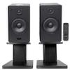 Rockville (2 HD5B 5" 150w RMS Powered Bluetooth Bookshelf Home Theater Speakers Bundle with (2) RHT8B Computer/Bookshelf Desktop Speaker/Studio Monitor Stands-Black (4 Items) view 1