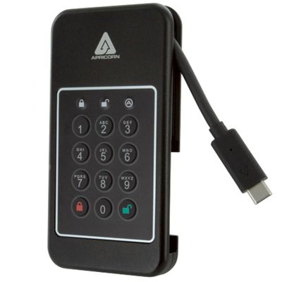 Apricorn 1TB Aegis NVX  Ultra High Speed NVMe 10Gbps USB Type C Hardware-Encrypted Drive (ANVX-1TB)
