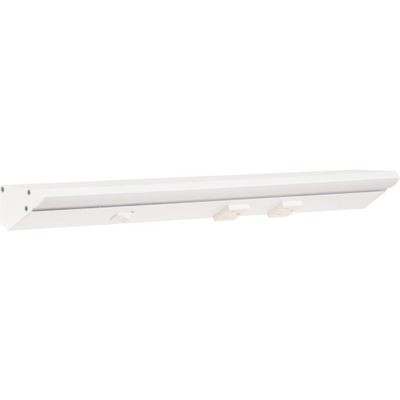 18-1/2" High Output Direct Voltage Series Lighted Power Strip, Single-White, 600 Lumens/Fixture, White Finish, Daylight 5000K