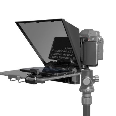 FEELWORLD TP2A Portable 8-inch Teleprompter Supports up to 8" Smartphone/Tablet Prompting Smartphone DSLR Shooting with Remote Control & Lens Adapter Rings