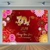 12x8ft Chinese New Year Decoration Backdrop,Year of The Dragon 2024 Decorations Banner Happy New Year Photography Background Lunar New Year Backdrop New Year Party Adults YouTube Photo Props view 4