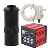 51MP Microscope Camera HDMI USB Industrial Electronic Digital Microscope & 100X C-Mount Lens Whit 56-LED Adjustable Ring Light view 1