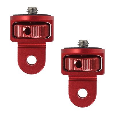 2PC Camera Tripod Mount for Gopro Adapter, 360 Adjustment 1/4-20 Screw Conversion Adapter for GoPro Hero10, Insta360 ONE X3, X2, Go 3, Xiaomi Yi and Other Action Cameras (red)