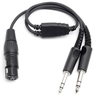 Dusledel Upgraded Aviation Headset Adapter Cable for Airbus XLR 5Pin Connector to General Aviation GA Twin Plug Female Jack Pilot Aviation Headphone Cable Black