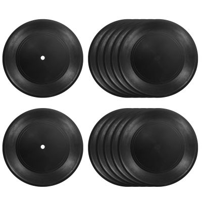Rebower Blank Vinyl Records Smooth Plastic Waterproof CD Fake Vinyl Records Coasters, [for Retro Roll Music Room DIY] - 7 Inch/Black / 24 Pcs