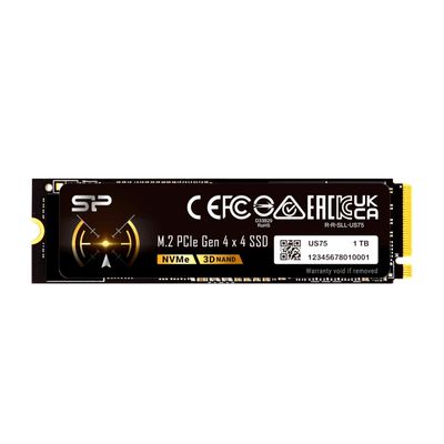 Silicon Power 1TB US75 Nvme PCIe Gen4 M.2 2280 SSD R/W Up to 7,000/6,000 MB/s Compatible with PlayStation 5 (SP01KGBP44US7505)