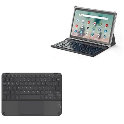 BoxWave Keyboard Compatible with Wiwibous Android Tablet (10.1 in) - SlimKeys Bluetooth Keyboard with Trackpad, Portable Slim TouchPad - Jet Black