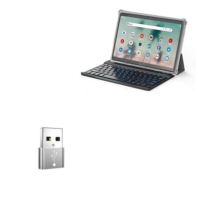 BoxWave Adapter Compatible with Wiwibous Android Tablet (10.1 in) - USB-A to C PortChanger (5-Pack), Type-C OTG Convert Charging Data Adapter - Metallic Silver