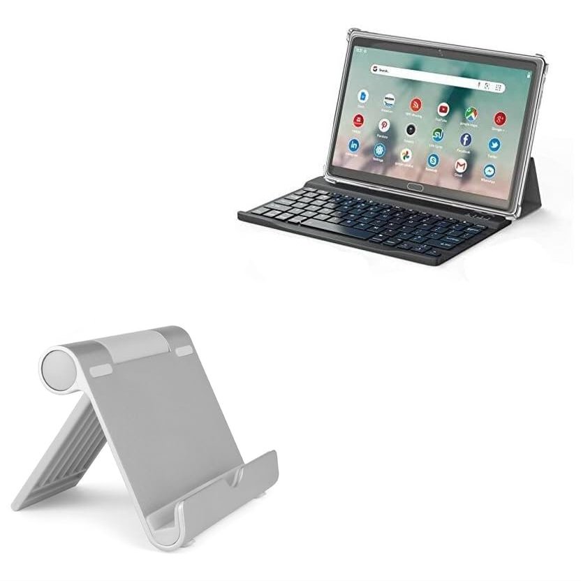 BoxWave Stand and Mount Compatible with Wiwibous Android Tablet (10.1 in) - VersaView Aluminum Stand, Portable, Multi Angle Viewing Sturdy