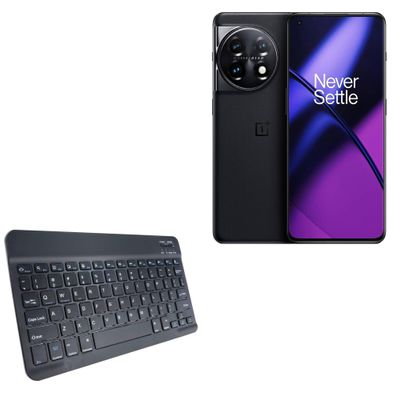 BoxWave Keyboard Compatible with OnePlus 11 - SlimKeys Bluetooth Keyboard, Portable Thin with Chiclet-Style Keys - Jet Black