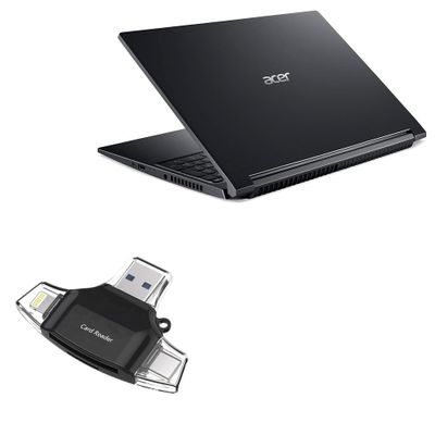 BoxWave Smart Gadget Compatible with Acer Aspire 7 (A715-43G) - AllReader SD Card Reader, microSD Card Reader SD Compact USB - Jet Black