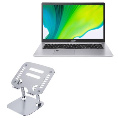 BoxWave Stand and Mount Compatible with Acer Aspire 5 (A517-52) - Executive VersaView Laptop Stand, Ergonomic Adjustable Viewing Angle Metallic Riser - Metallic Silver