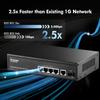 MokerLink 5 Port 2.5 Gigabit PoE Switch with 10G SFP, 5 x 2.5G Ethernet Ports, 4 Port PoE IEEE802.3af/at, 65W, Compatible with 10/100/1000Mbps, Unmanaged Fanless Wall Mountable Network Switch view 3