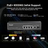 MokerLink 5 Port 2.5 Gigabit PoE Switch with 10G SFP, 5 x 2.5G Ethernet Ports, 4 Port PoE IEEE802.3af/at, 65W, Compatible with 10/100/1000Mbps, Unmanaged Fanless Wall Mountable Network Switch view 4
