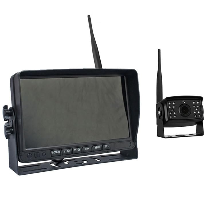 9inch Digital AHD Wireless Car Monitor DVR LCD Display +Wireless Digital AHD Rear View Rearview Reverse Reversing Backup Parking WiFi Camera for Trunk RV Camper Van Trailer 12V-36V (1Channel 1Cam)