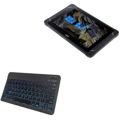 BoxWave Keyboard Compatible with Acer Enduro T1 (ET110-31W) - SlimKeys Bluetooth Keyboard - with Backlight, Portable Slim LED 7 Colors - Jet Black