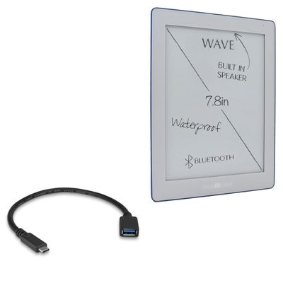 BoxWave Cable Compatible With Mobiscribe Wave Black & White (7.8 in) - USB Expansion Adapter, Add USB Connected Hardware to Your Phone