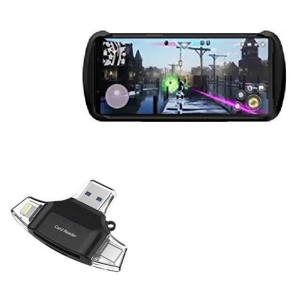 BoxWave Smart Gadget Compatible with Sony Xperia 1 IV Gaming Edition XQ-CT72 (6.5 in) - AllReader SD Card Reader, microSD Card Reader SD Compact USB - Jet Black