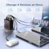 100W USB C Charger 4-Port Fast Charging BlockAcoucou USB Wall Charger Block for MacBook Pro/Air, Smartphones, Laptop Tablet (Dark Bronze) view 3