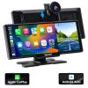 860 Portable CarPlay Screen with 4K Dash Cam Front and Rear- 9.3" Wireless Apple CarPlay Android Auto Car Stereo, Bluetooth, GPS Navigation Head Unit,Car Stereo Receivers,1080p Backup Camera view 1