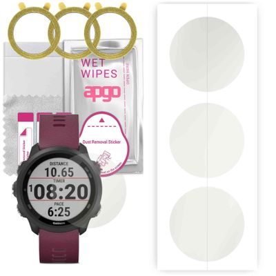 apgo 3x Hydrogel Matte Screen Protector for Garmin forerunner 245, Hydrogel Film, Flexible, Soft TPU with positioning layer easy installation