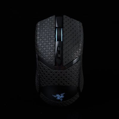Hokeyio Grip Tape for Razer Cobra/Cobra Pro - Anti-Slip,Enhanced Control, Suck Sweat,Soft Leather,Full Coverage,Improves FPS Gaming Grip [Pre-Cut] Black Thin