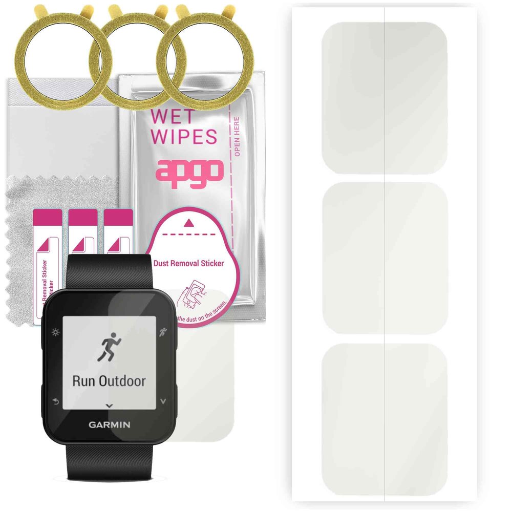 apgo 3x Hydrogel Matte Screen Protector for Garmin forerunner 35, Hydrogel Film, Flexible, Soft TPU with positioning layer easy installation