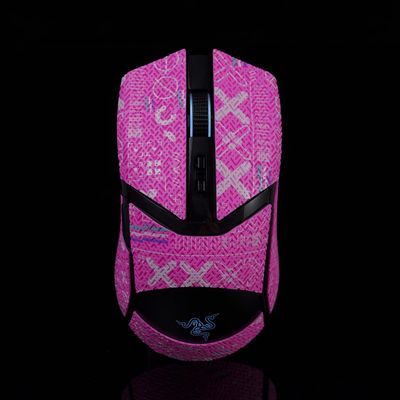 Hokeyio Grip Tape for Razer Cobra/Cobra Pro - Anti-Slip,Enhanced Control, Suck Sweat,Soft Leather,Full Coverage,Improves FPS Gaming Grip [Pre-Cut] Printsteam Pink