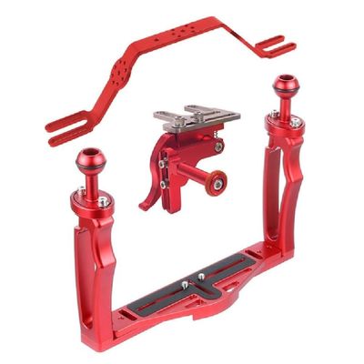Underwater Video Stabilizer Holder Aluminum Alloy Camera Tray Bracket Double Ball Arm Mount Arm for Diving Photography Aluminium Alloy Underwater Video Light Stabilizer Tray Diving Light Stand Tray