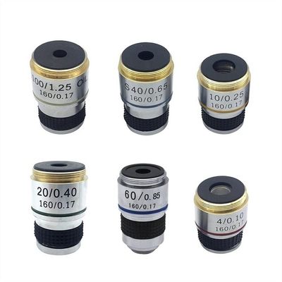 Lab Microscope Slides Microscope Objective Lens 4X 10X 20X 40X 60X 100X Lab Biological Microscope Achromatic Objective Lens Conjugate Distance 185 mm Microscope Parts (Color : 10x)
