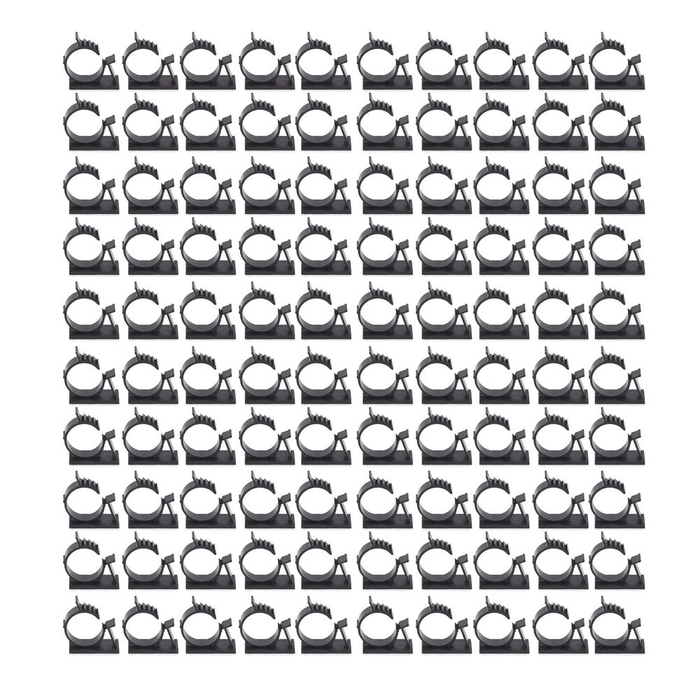 100 Pcs Cable Clips, Adjustable Self Adhesive Wire Management Clamps, Reusable Cable Tie Holder for Power Cable, Charging Cable, USB Cable, Electronic Cable(YX-1316)