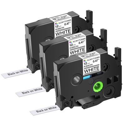 KCMYTONER 3 Pack Compatible for Ptouch TZe-R231 TZ-R231 TZe Satin Ribbon Tape 12mm 0.47 Inch Black on White Fabric Tape for Ptouch Embellish PT-P710BT P700 P910BT H100 D400VP Label Maker
